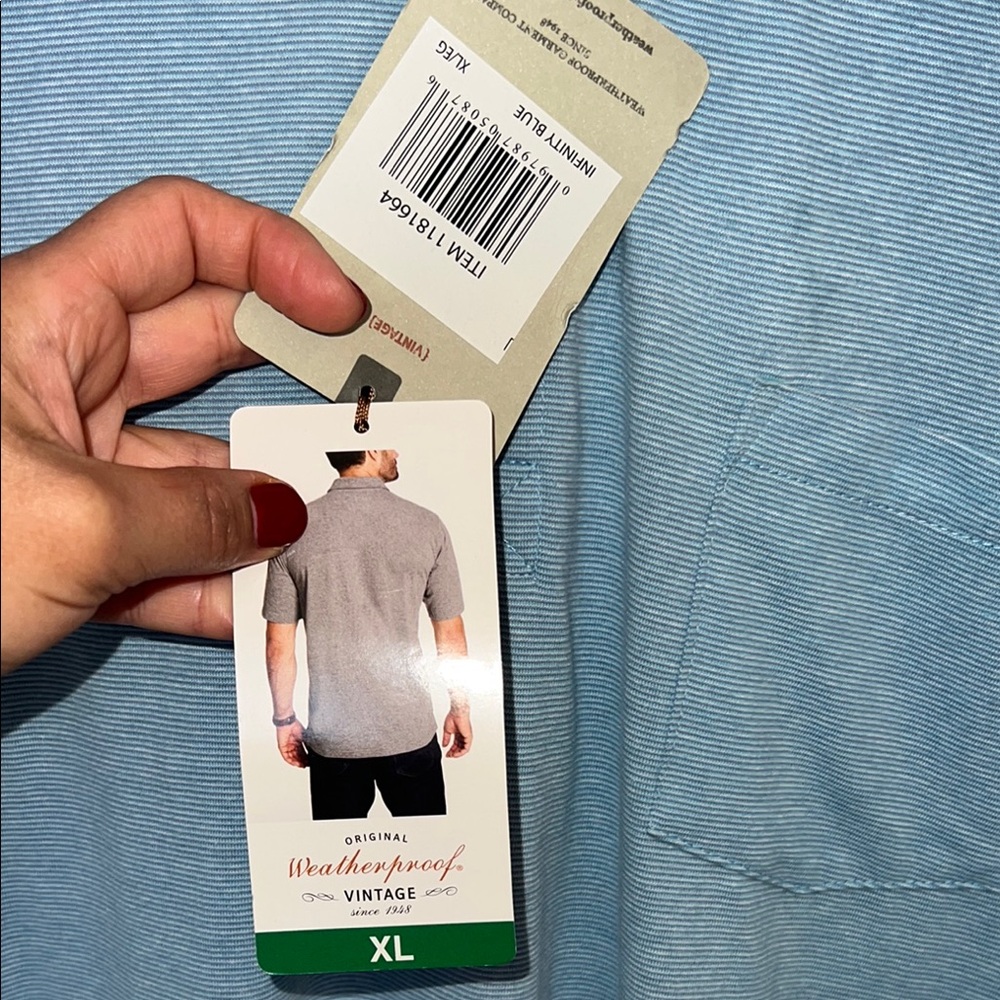 Weatherproof Blue Polo Shirt‎ Casual Knit - Picture 5 of 6